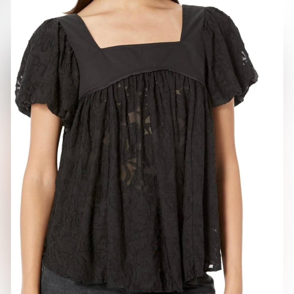 Free people black blouse NWT